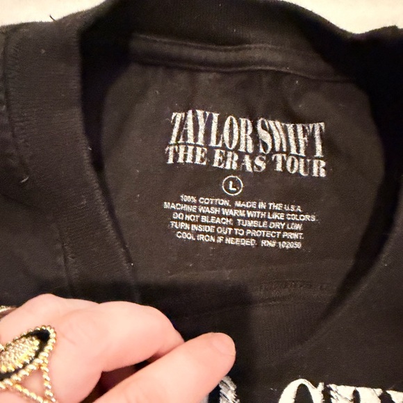 Taylor Swift TTPD Eras Tour Black Long Sleeve Tee - Picture 2 of 2